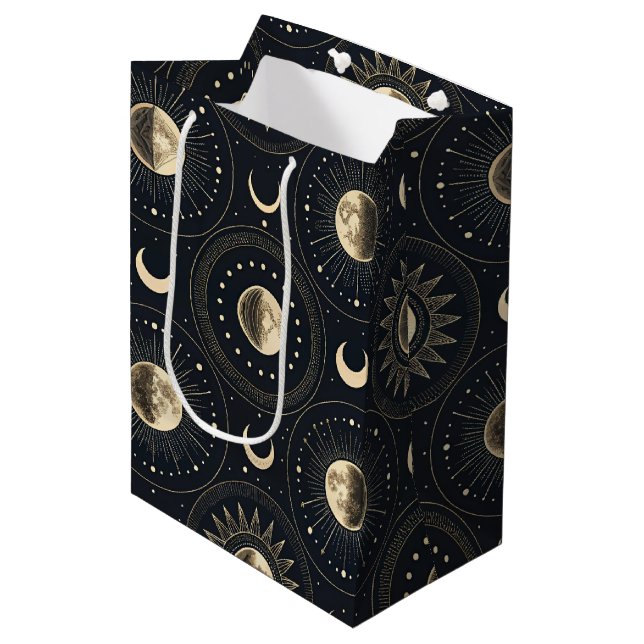 Celestial Moon Phase (4) Medium Gift Bag (Front Angled)