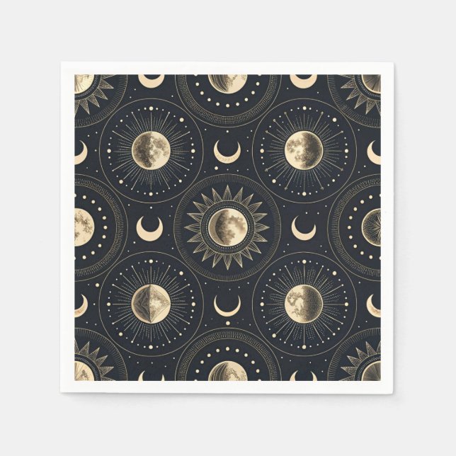 Celestial Moon Phase (4) Napkins (Front)
