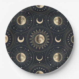 Celestial Moon Phase (4) Paper Plates