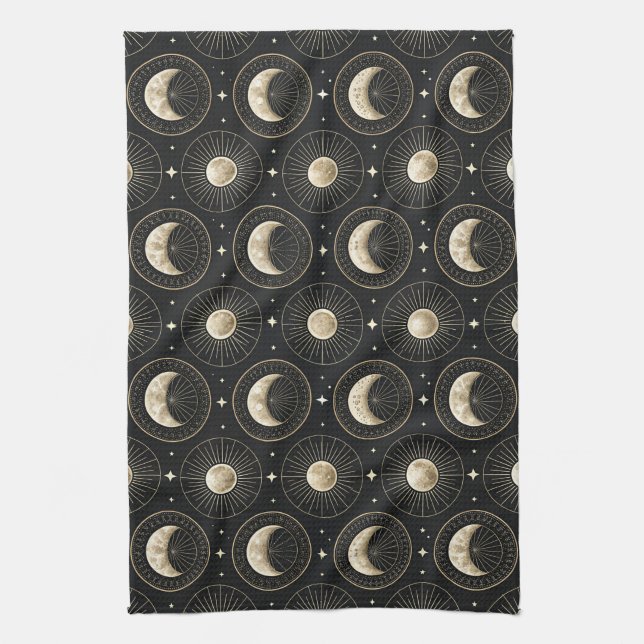 Celestial Moon Phase (5) Kitchen Towel (Vertical)