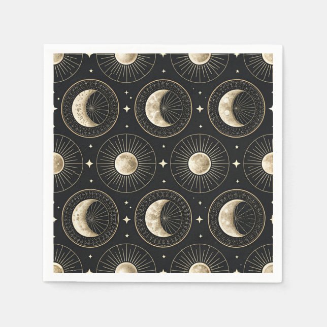 Celestial Moon Phase (5) Napkins (Front)