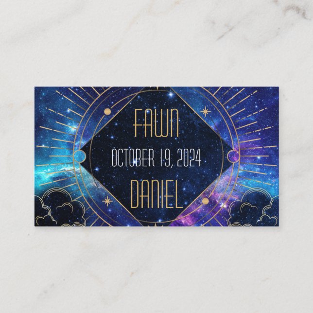 Celestial Moon Phase Enclosure Card (Front)