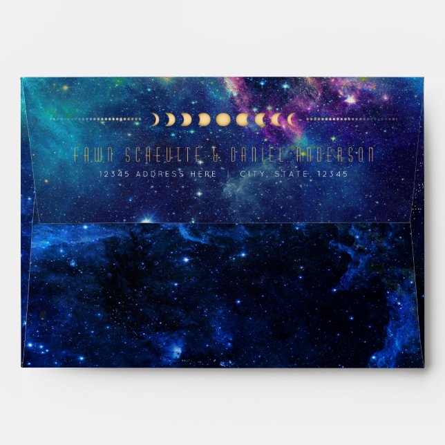Celestial Moon Phase Galaxy Envelope (Back (Top Flap))