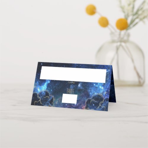 Celestial Moon Phase Galaxy Placecard