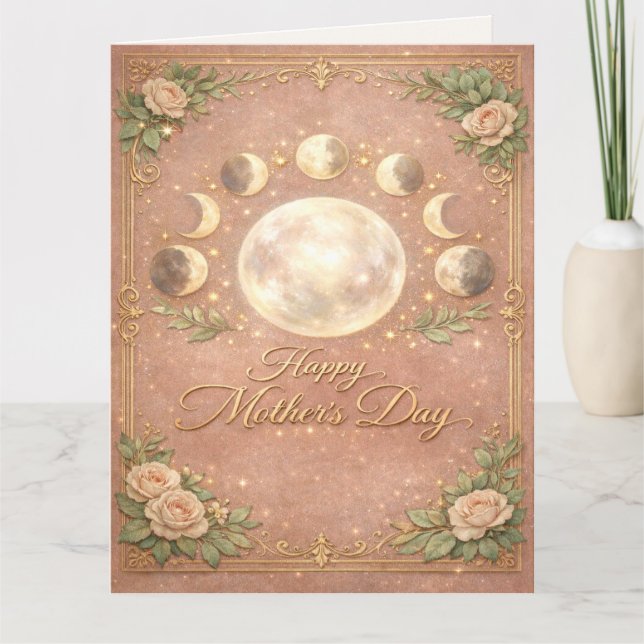 Celestial Moon Phase Mother's Day Card (Front)