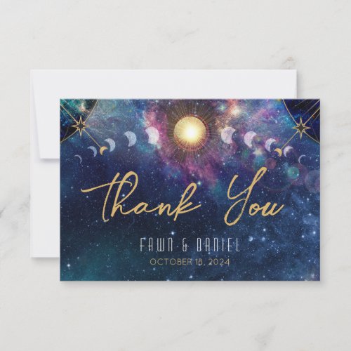 Celestial Moon Phase Thank You Card