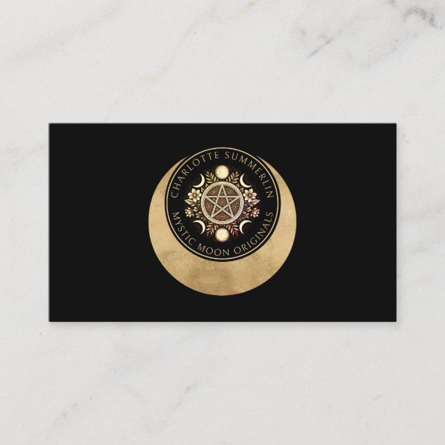 Celestial Moon Phases Business Card (Front)