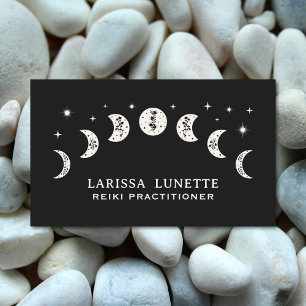 Celestial Moon Phases Floral Mystical Holistic Business Card