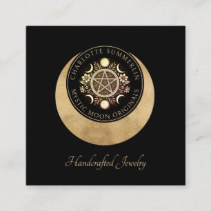 Celestial Moon Phases Jewelry Designer Square Business Card