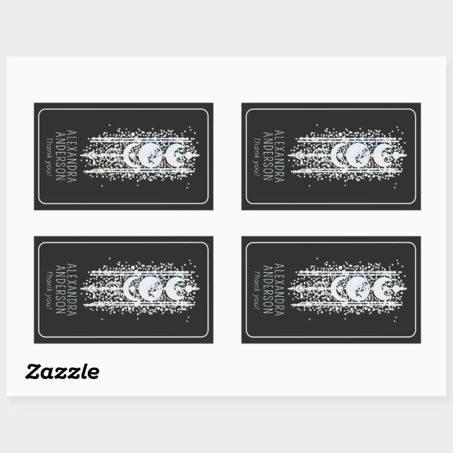 Celestial Moon Phases Mystical Holistic Spiritual Rectangular Sticker (Sheet)