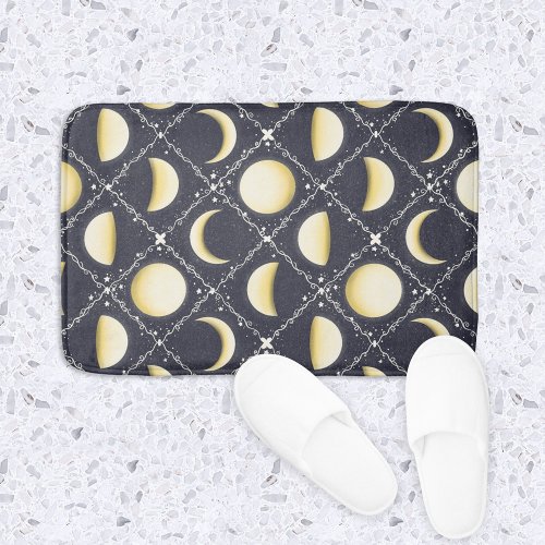 Celestial Moon Phases Pattern Bath Mat