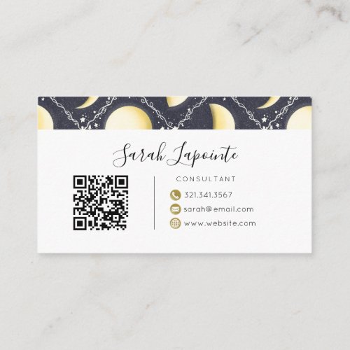 Celestial Moon Phases Pattern Business Card