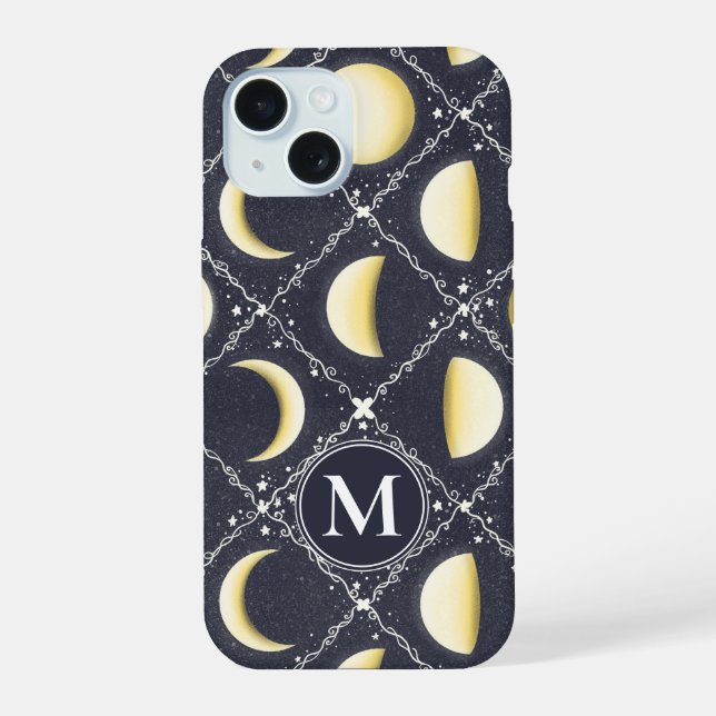 Celestial Moon Phases Pattern Iphone Case (Back)