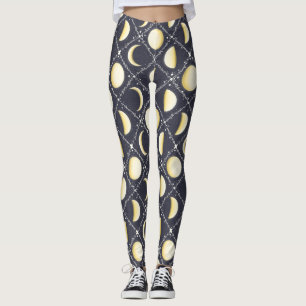 Celestial Moon Phases Pattern Leggings
