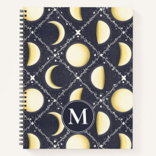 Celestial Moon Phases Pattern Notebook