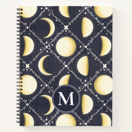 Celestial Moon Phases Pattern Notebook