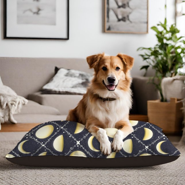 Celestial Moon Phases Pattern Pet Bed (Moon Phases Dog Bed)