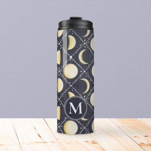 Celestial Moon Phases Pattern Thermal Tumbler