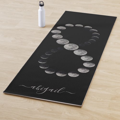 Celestial Moon Phases  Personalized Name Yoga Mat