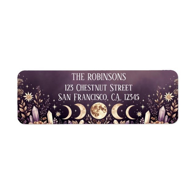 Celestial Moon Phases Return Address Labels (Front)