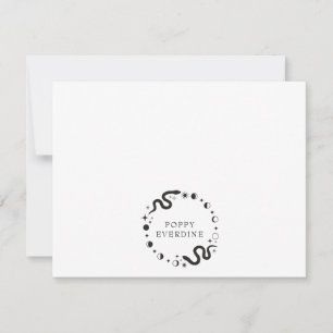 Celestial Moon Phases Snake Personalized Logo Note Card
