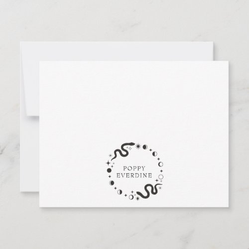 Celestial Moon Phases Snake Personalized Logo Note Card