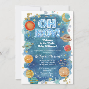 Celestial Moon Planet Space Baby Shower  Invitation