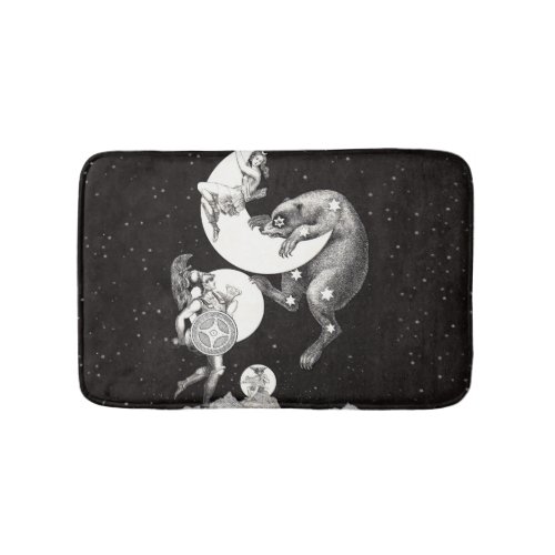 Celestial Moon Sky Universe God Night Illustration Bath Mat