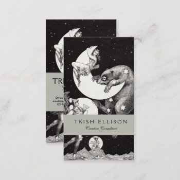 Celestial Moon Sky Universe God Night Illustration Business Card by antiqueart at Zazzle