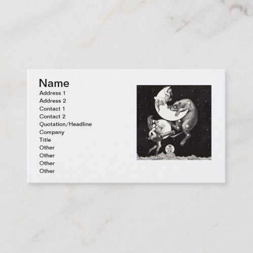 Celestial Moon Sky Universe God Night Illustration Business Card