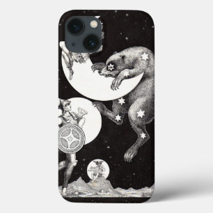 Celestial Moon Sky Universe God Night Illustration iPhone 13 Case