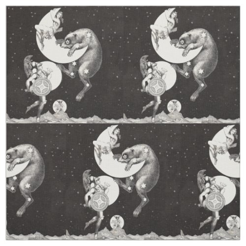 Celestial Moon Sky Universe God Night Illustration Fabric