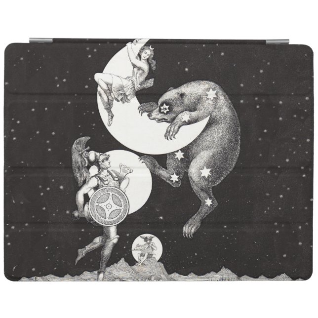 Celestial Moon Sky Universe God Night Illustration iPad Smart Cover (Horizontal)