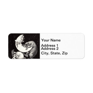 Celestial Moon Sky Universe God Night Illustration Label