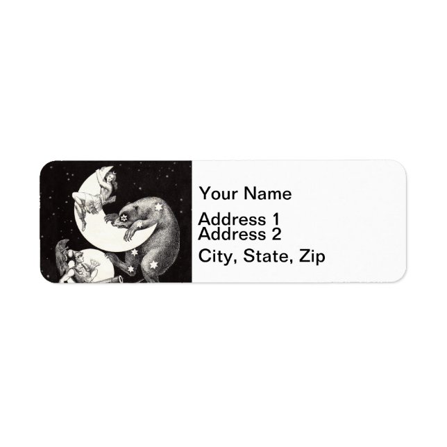 Celestial Moon Sky Universe God Night Illustration Label (Front)