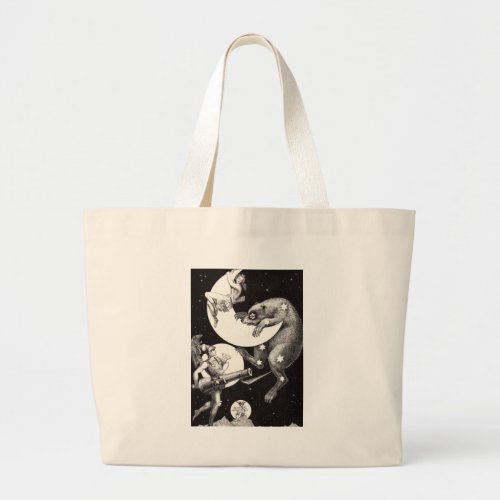 Celestial Moon Sky Universe God Night Illustration Large Tote Bag