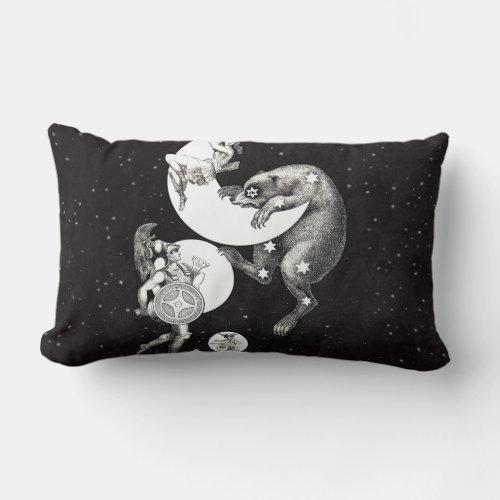 Celestial Moon Sky Universe God Night Illustration Lumbar Pillow