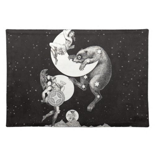 Celestial Moon Sky Universe God Night Illustration Placemat