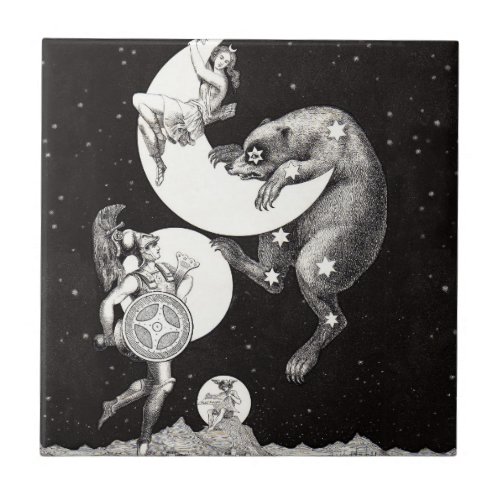 Celestial Moon Sky Universe God Night Illustration Tile
