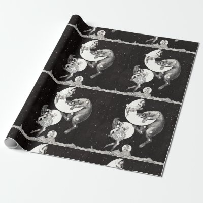 Celestial Moon Sky Universe God Night Illustration Wrapping Paper