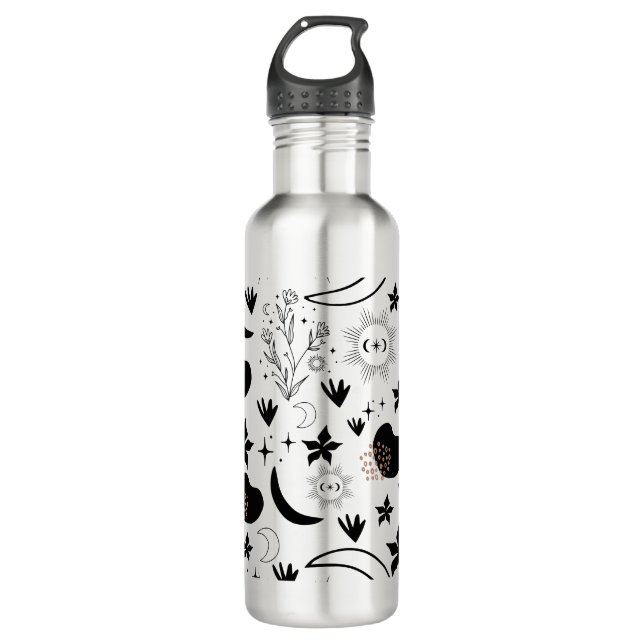 Celestial Moon Stainless Steel Water Bottle (Front)