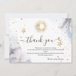 Celestial Moon,Stars Baby ShowerThank You Thank You Card