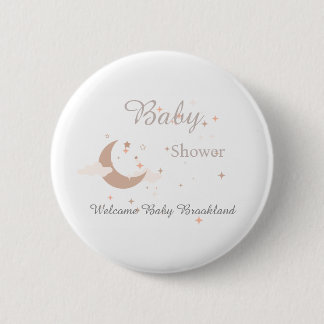 Celestial Moon & Stars Gender Neutral Welcome Baby Button