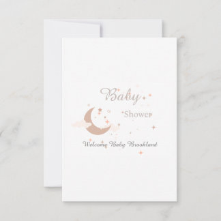 Celestial Moon & Stars Gender Neutral Welcome Baby Thank You Card