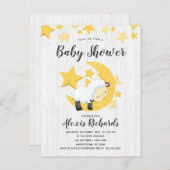 Celestial Moon Stars & Lamb Baby Shower Invitation (Front/Back)