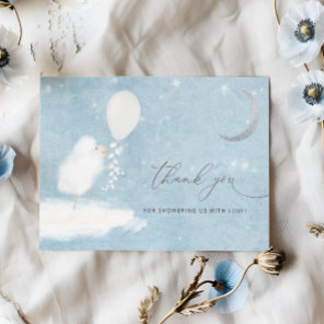 Celestial Moon Stars & Lamb Baby Shower Thank You  Card