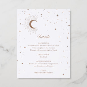 Celestial Moon Stars Letterpress Enclosure Card