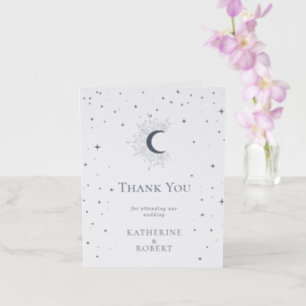 Celestial Moon Stars Letterpress Thank You Card