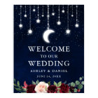Celestial Moon Stars Lights Floral Wedding Welcome