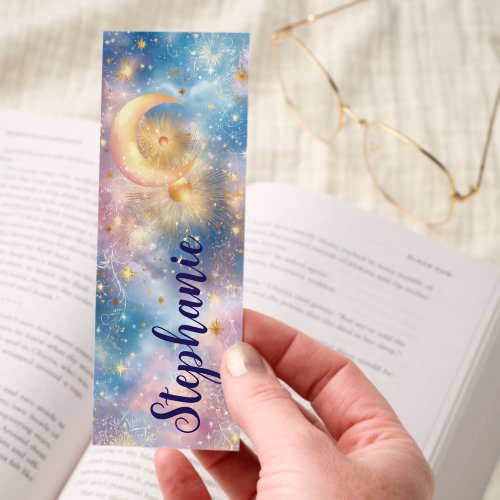 Celestial Moon Stars Mandala Bookmarks